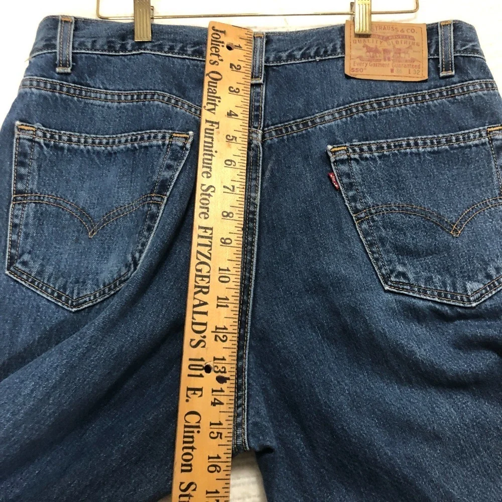 Levi's 550 Relaxed Fit Jeans Classic Blue Denim Everyday Wear Size W36‎ L32